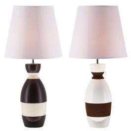 Lampara Sobremesa Cottage DKD Home Decor Blanco Marron Oscuro 30 x 61 x 30 cm (2 Unidades) Precio: 52.00338. SKU: S3021038