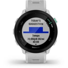 Garmin Forerunner 55 Reloj GPS Blanco con Monitor de Frecuencia Cardíaca para Correr y Natación