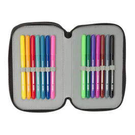 Plumier Triple Safta Urban style Azul Gris 12,5 x 19,5 x 5,5 cm 37 Piezas