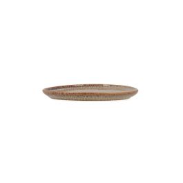Bidasoa Plato Llano Cerámico Ikonic Marrón, 12 Unidades 11x11x1 cm, Relieves Orgánicos, Apto Lavavajillas y Microondas