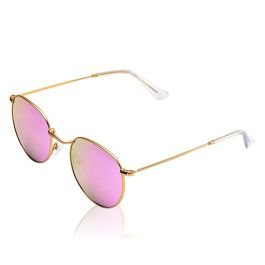 Paltons Sunglasses Gafas de Sol TALASO 0824 145 mm Montura Dorada Lentes Rosa Espejo Polarizado Protección UV Acero Inoxidable Mujer