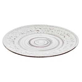 DKD Home Decor Plato Básico de Gres Blanco 28x2.5x28 cm (6 Unidades)