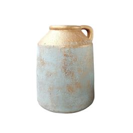 Florero Romimex Azul Dorado Terracota Bicolor 25 x 30 x 25 cm Con asa Precio: 87.78999999. SKU: B1K2A8L8LP