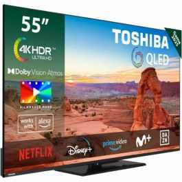 Toshiba 55QV3463DG Televisor QLED de 55 pulgadas con resolución 4K Ultra HD, Smart TV y conectividad WiFi en Negro