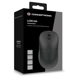 Conceptronic Ratón Inalámbrico Lorcan04b Negro 2.4 GHz Bluetooth Óptico 1600 Dpi