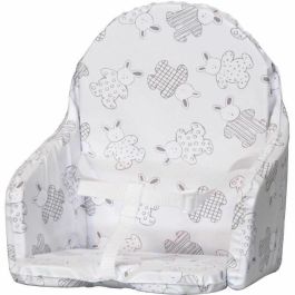 Bambisol Cojín de Silla para Bebé con Correas, Revestimiento Plastificado, Espuma de Poliuretano y Patrón de Conejo Plateado, Fabricado en Francia Precio: 33.4999995. SKU: B1BWQ3NHPX