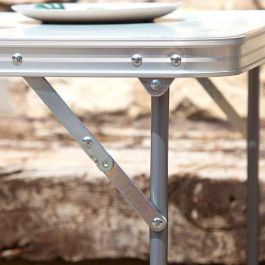 Color Baby Mesa Camping Plegable 80x60x70 cm Blanca Acero Madera MDF