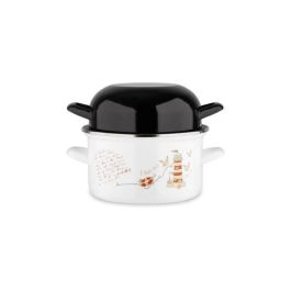 Maceta molde BAUMALU 20 cm - Decoración faro - Tapa negra - Blanco Maceta molde BAUMALU 20 cm - Decoración faro - Tapa negra - Blanco
