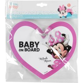 Disney CZ10422 Señal de Coche Bebé a Bordo Minnie Mouse, Ventosa, Forma Corazón 20cm, Rosa/Blanco Disney CZ10422 Señal de Coche Bebé a Bordo Minnie Mouse, Ventosa, Forma Corazón 20cm, Rosa/Blanco