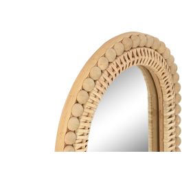 DKD Home Decor Espejo Scandi de Ratán y Cristal Natural 45.5 x 30 cm (2 Unidades)