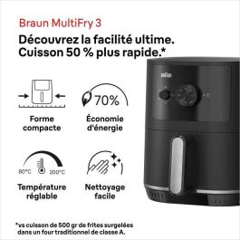 Braun BRA8021098004154 Freidora de Aire MultiFry 3, 1500W, 4.3L, Negra
