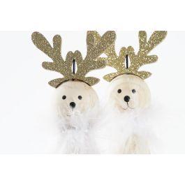 DKD Home Decor Figura Navidad Moderna Reno Decoración Hogar MDF Blanco Negro Surtido 6.5x21.5x6.5 cm (12 Unidades)