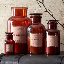Home Deco Factory Vela Perfumada Apothicaire - Peonía, Almendra, Higo, Vidrio Tintado, 320 g, 35 h