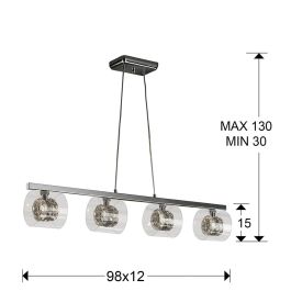 SCH 391653 Lámpara Colgante Flash 4xG9 con Bombilla Blanco Cálido