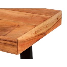 Giftdecor Mesa Recibidor Madera Trama Acacia Marrón y Negro 110x35x77 cm