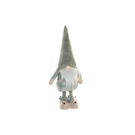 DKD Home Decor Figura Navidad Alpina de Poliéster con LED Extensible Verde y Blanco, Funciona con 2 Pilas CR2032, 65 x 15 x 28 cm