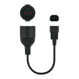 Nanocable Cable Adaptador C14 Macho a CEE7 Hembra, 16A, 25 cm, Negro