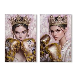 Cuadro Glam DKD Home Decor Dorado Rosa 3 x 90 x 60 cm (2 Unidades) Precio: 48.50000045. SKU: B186L5P99X