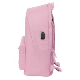 Safta Mochila Munich Basicos Portatil 15,6" + USB Rosa 31x44x18 cm