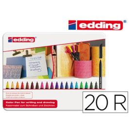 Edding Rotulador 1200 Punta Fina C-Surtidos Estuche De Metal 20 Ud