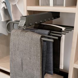 Emuca Pantalonero extraíble, Izquierda, Acero y Plástico, Titanio