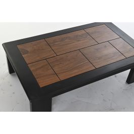 DKD Home Decor Mesa Centro Negro Natural Acacia 100x60x30 cm