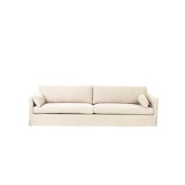 DKD Home Decor Top sofas 2c24 Sofá Urbano Beige de Lino y Algodón con 2 Cojines - 270 cm Ancho x 86 cm Largo x 80 cm Alto