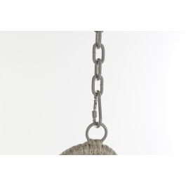 DKD Home Decor Sillón Colgante para Terraza y Jardín Gris Claro Ratan Sintético Metal Poliéster 82 x 75 x 125 cm