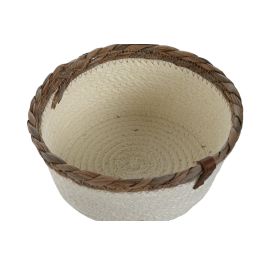 Cesta DKD Home Decor Crema Natural 26 x 11 x 26 cm Set de 3 (2 Unidades)