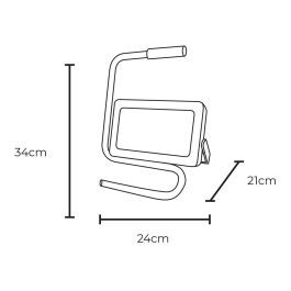 Edm Black Series Foco Proyector LED con Pie 50W 4000lm 6400K Luz Fría 24 x 21 x 34 cm