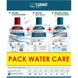 Ciano CIA5607390560791 Tratamiento para acuarios Pack 3 x 100 ml para el cuidado del agua - Agua cristalina, peces sanos, mantenimiento rápido
