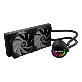 GENESIS NLG-2319 Kit de Refrigeración Líquida para Carcasa de Ordenador, 2 Ventiladores, Iluminación LED RGB Multicolor, Negro