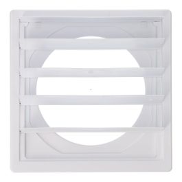 Rejilla ventilación cuadrada empotrable con lamas móviles 170x170mm enclavamiento ø120mm abs blanca