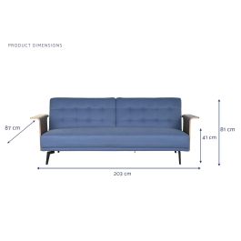 Sofa Cama Urban DKD Home Decor Azul Marron 87 x 81 x 203 cm Sofa Cama Urban DKD Home Decor Azul Marron 87 x 81 x 203 cm