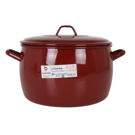 La Estrella Olla Abombada con Tapa, colección Teja, 28 cm, 11 litros (2 Unidades)