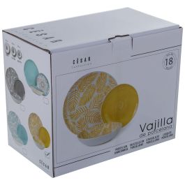 Vajilla Alexandra House Living Amarillo Porcelana 27 x 1 x 27 cm