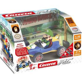 Carrera Coche Radiocontrol Mario Kart Mach 8 de Luigi, Vehículo Teledirigido para Niños y Niñas a partir de 6 años