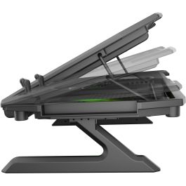 GENESIS Oxid 850 Almohadilla Refrigeradora para Portátil 17.3" con 5 Ventiladores, Iluminación RGB, Ajuste de Altura y 2 Puertos USB Negro