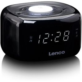 Lenco CR-12 Reloj Despertador Digital FM con Radio y Pantalla LED de 0.6 pulgadas en color Negro