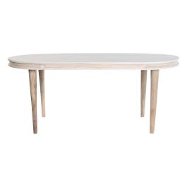 Mesa Comedor Moderno DKD Home Decor Blanco Dorado 90 x 76 x 180 cm Mesa Comedor Moderno DKD Home Decor Blanco Dorado 90 x 76 x 180 cm