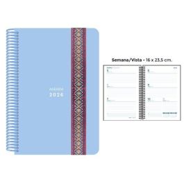 Agenda Anual (2026) Senfort Pastel Espiral Tapa Pp Con Goma Decorada 160X235 S/V Azul Precio: 12.50000059. SKU: B1FATEEEW4