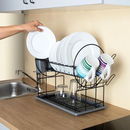 Escurridor 2 Alturas con Cubertero y Pos Armony Quid 52x23x36 cm