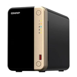 QNAP TS-264 NAS Torre Procesador Intel Celeron N5095 2.5GbE Ethernet 8GB RAM Negro/Oro