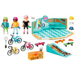 Playmobil 9402 Tienda De Skate Y Bicicleta Incluye Rampa Y Figuras Para Patinar Y Montar En Bicicleta +4 Años