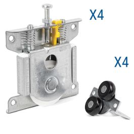 Herrajes Alk A75 Sp16 Kit Rolly Carros Superior e Inferior para Puertas Correderas Armario, 4 Inferiores y 4 Superiores, Compatible Guía Lugano