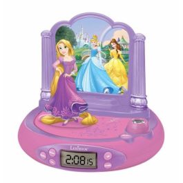 LEXIBOOK - PRINCESAS DE DISNEY - Radio reloj despertador para niños con proyecciones de imágenes