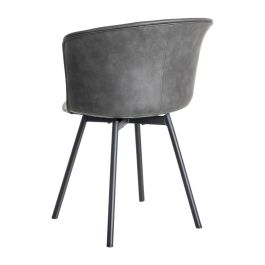 Silla Negro Metal / Simil Piel 53 X 51,50 X 76 cm