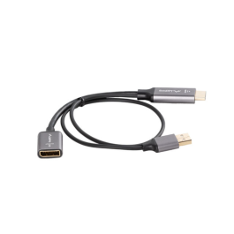 Lanberg Adaptador HDMI 2.0 a DisplayPort 1.2 4K Ultra HD 144Hz Cable 0.2m Plata Contactos Dorados