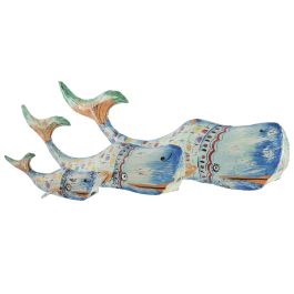 DKD Home Decor Decoración Pared Mediterráneo Azul Multicolor Metal Set de 3 Piezas 14 x 46 x 12 cm