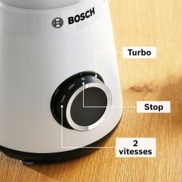 Licuadora VitaPower - BOSCH - MMB6141W - 1200 W - 30000 rpm - 2 velocidades + turbo - Bol de 2 L - 4 cuchillas desmontables - Blanca Licuadora VitaPower - BOSCH - MMB6141W - 1200 W - 30000 rpm - 2 velocidades + turbo - Bol de 2 L - 4 cuchillas desmontables - Blanca